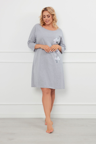 Cămașă de noapte Ibena, mânecă 3/4 Modă italiană - melange