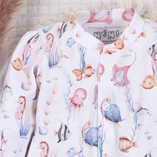 ABN-5482 Underwater World Nini caftan pentru copii - bumbac organic, capse confortabile