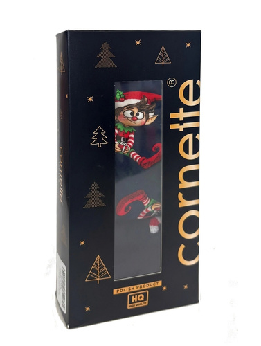 Cornette Gift 914/07 set bărbați de Crăciun boxeri și șosete bleumarin