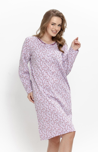Cămașă de noapte Taro Agnessa 3640 violetă 100% bumbac pentru alăptare
