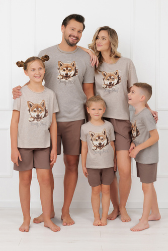 Pijama damă Shiba Italian Fashion 100% bumbac șort mânecă scurtă