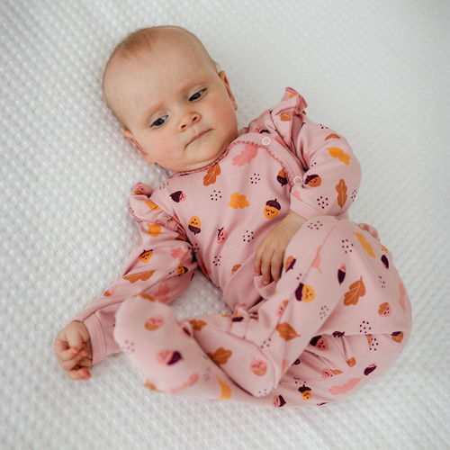 Body Wrap pentru copii Fluffy Tails Eevi – Roz, mâneci lungi, volane