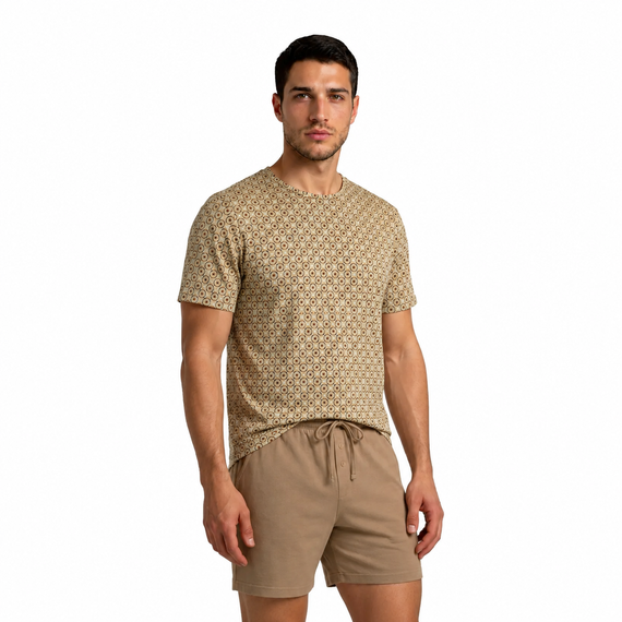 Sesto Senso 2723/02 Latte Pijamale bărbați scurte din bumbac 100% bumbac