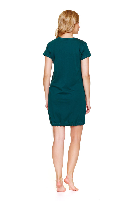 9504 Doctor Nap - Cămașă de noapte de maternitate și alăptare din bumbac - confort și comoditate pentru viitoarea mamă - smarald