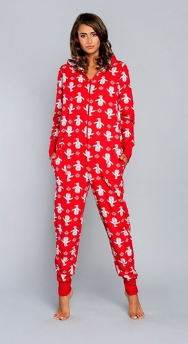 Salopetă lungă pentru femei Nana Italian Fashion - roșu 