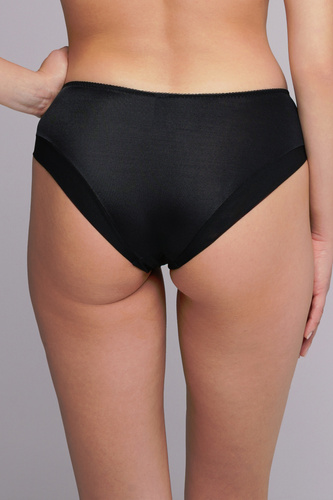 Chiloți clasici Ava 2256 black– microfibră netedă, confort zilnic, finisaj delicat cu dantelă