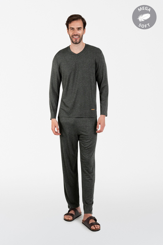 Akord Pijama bărbați mâneci lungi, pantaloni lungi Italian Fashion - c.melange