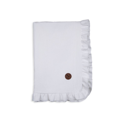 Pătură albă de muselină Makaszka pentru un bebeluș