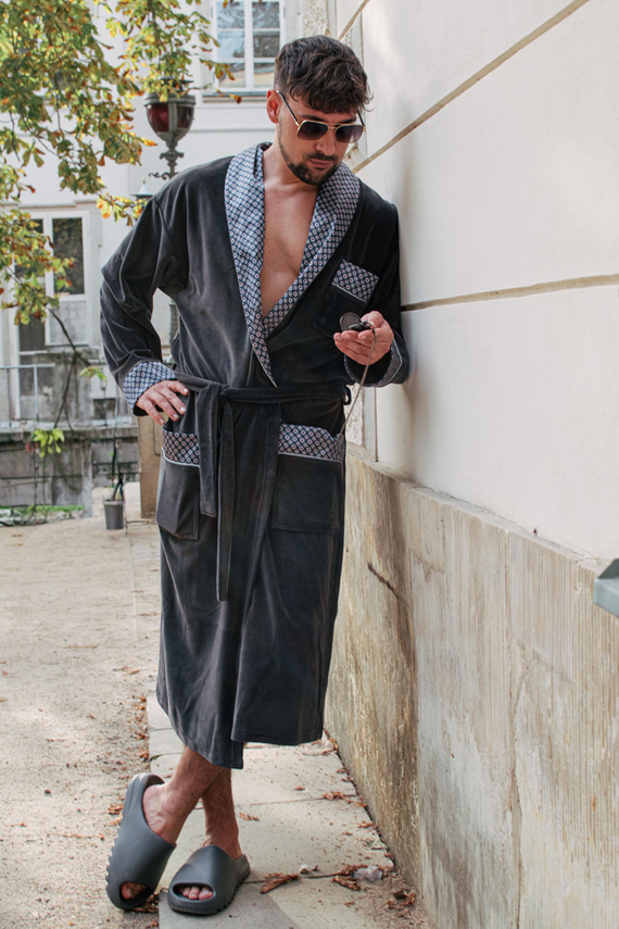 773 Bonjour halat de baie forex pentru bărbați - grafit