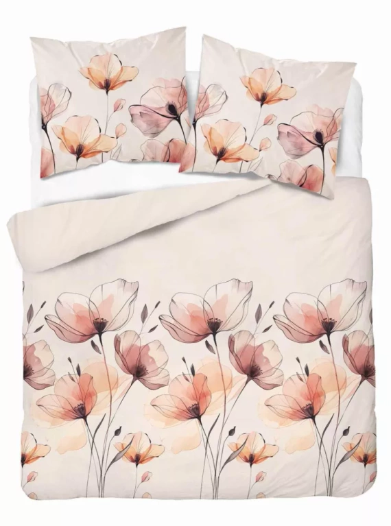 5492 A Detexpol Satin Stories lenjerie de pat din satin roz deschis | 100% bumbac, țesătură din satin, fermoar, ambalaj cadou