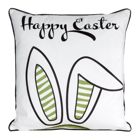 Fata de perna de Paste Primavara 2 din catifea cu imprimeu Euro, perdele verzi