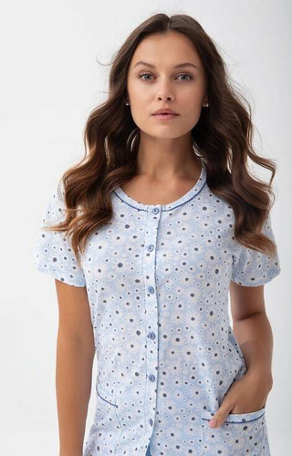 346 pijamale damă Luna cu fermoar - albastru