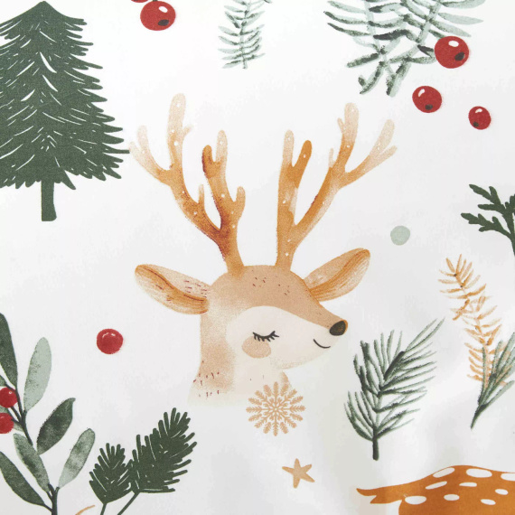 Set de lenjerie de pat din microsatin Pădurea de Crăciun, Alb de Crăciun I25, Spod Igły i Nitki – moale, neted și rezistent