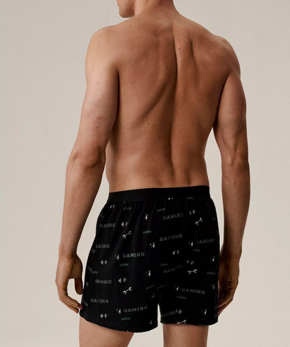 Boxer pentru bărbați 2MBX-084/25 Atlantic - bumbac, pachet de 2, potrivire confortabilă - kaki negru