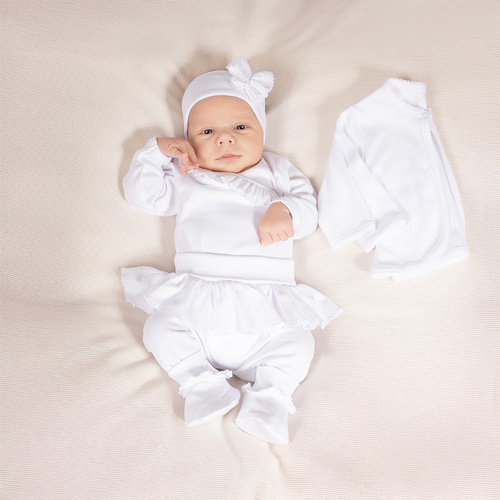 169061 Set de botez Nicol 5 piese - alb