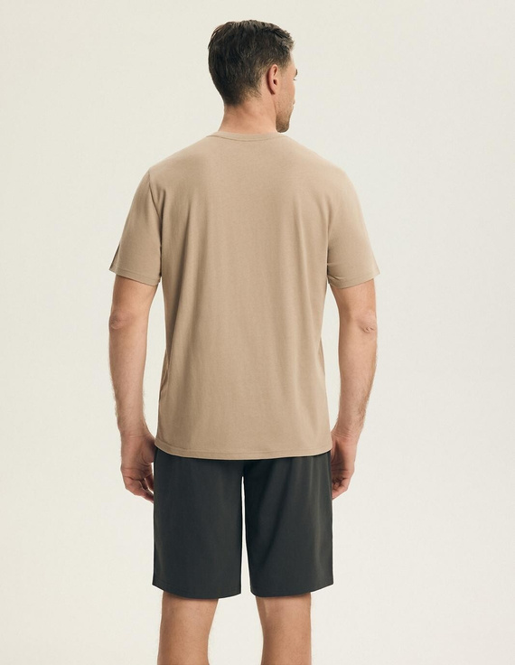 Pijama bărbați Henderson 44609 Pin bej bumbac confortabil set