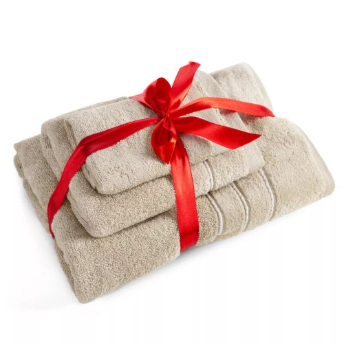 Set prosoape Eurofirany 3 piese moi absorbante elegante premium Sibel beige