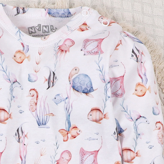 ABN-5475 Body pentru bebeluși Underwater World Nini – bumbac organic, mâneci lungi
