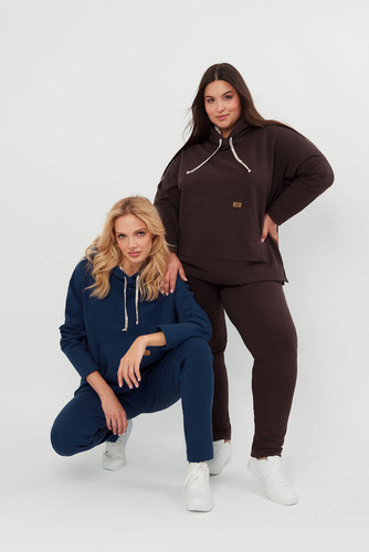 Lagos Hanorac cu glugă pentru femei Italian Fashion - maro