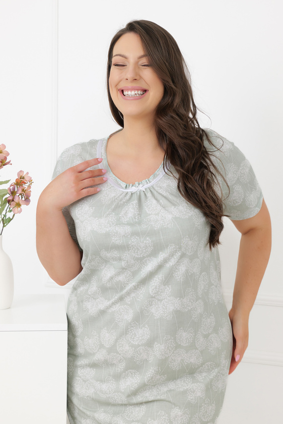 Cămașă de noapte Eleni Italian Fashion 100% bumbac, mânecă scurtă