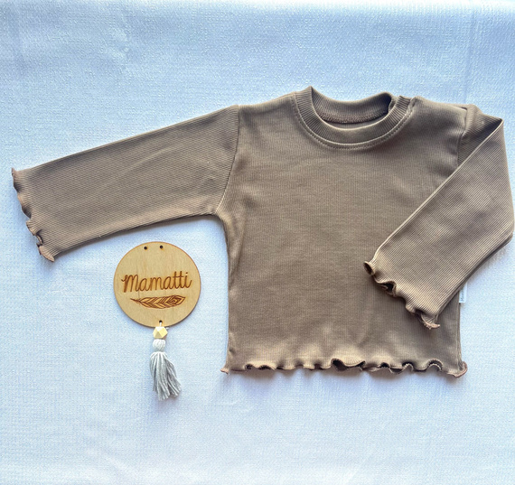 BI016 Bluza fetita cu maneca lunga Mamatti - maro