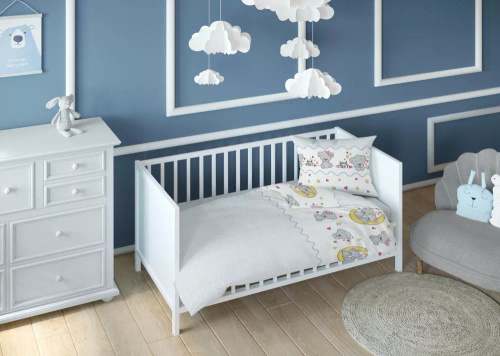 2896 B Land of Dreams Lenjerie de pat din bumbac pentru copii, ursuleti Karo