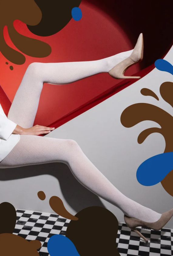 Wedel wz.02 Colanti dama 40 den Gatta - alb-choco