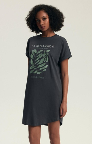 43687 Cămașă de damă Danna Henderson Gri – Bumbac, Mânecă scurtă, Imprimeu