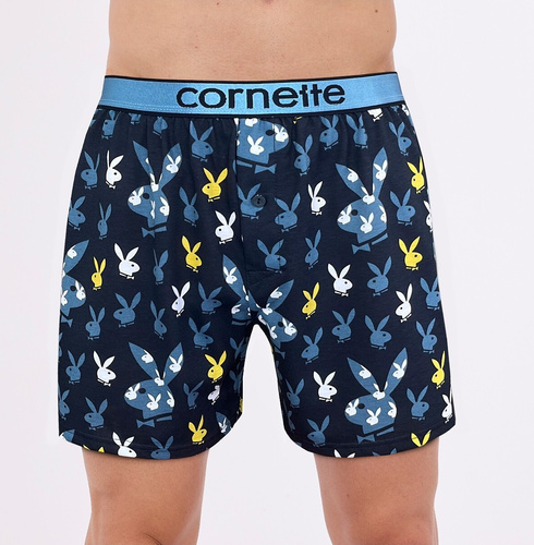 Pantaloni scurți boxer pentru bărbați 881/01 Classic Cornette – bumbac, model cu iepurași, croială lejeră