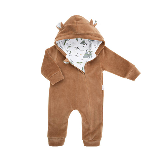 141294 Clovn din catifea cu captuseala Nicol - maro