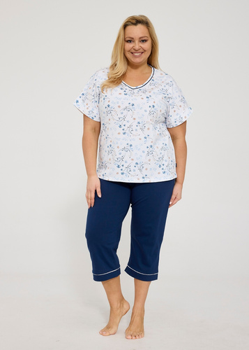 Pijama damă Cornette Gianna 876/346 bumbac cu imprimeu floral
