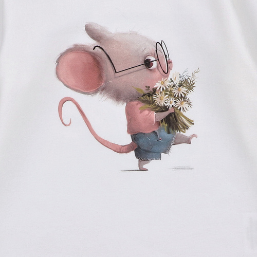 Bluză cu mânecă lungă ecru KAR-3008 Lagarto Verde pentru fete – elegantă, din bumbac, producție poloneză