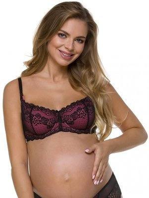 3112 Sutien de alăptare Lupoline negru-roz