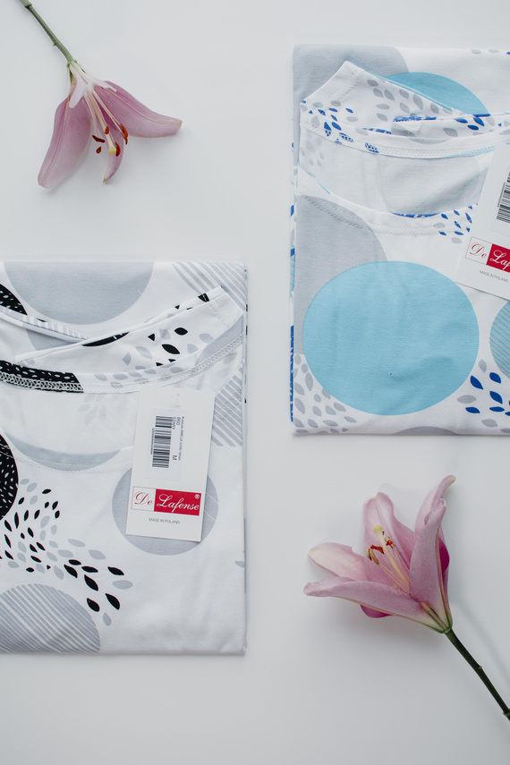 860 Amelia De Lafense cămașă de noapte - mânecă scurtă, viscoză moale - turcoaz