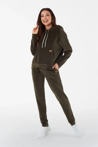 Hanorac cu glugă pentru femei Italian Fashion - verde măsliniu