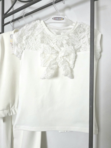 Bluză fete Eliza Bambarillo dantelă fundă elegantă