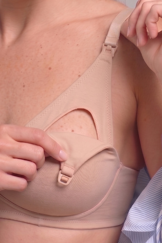 Spiman 415 Nudo Sutien de alăptare cu balene, din bumbac, cu clipsuri