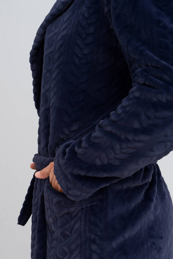 Zygmunt Halat de baie pentru bărbați cu glugă Italian Fashion - albastru marin 