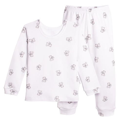 223036 Pijamale pentru copii Figo Nicol 100% bumbac alb cu manșete