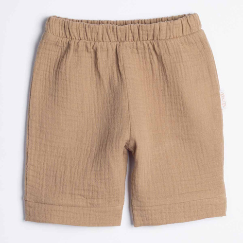 Pantaloni scurți băieți Nicol 224371 mușelin 100% bumbac vară - caramel