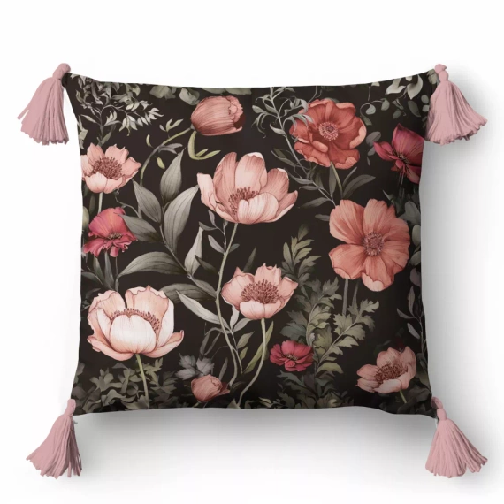 5397 B Fata de perna decorativa flori Panama 58 Detexpol negru