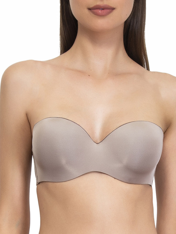 1580 Fantastic sutien push-up - bandeau, microfibra Sielei, gri