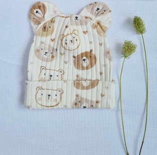 3715Pălărie Teddy Bears cu urechi Marija - bej