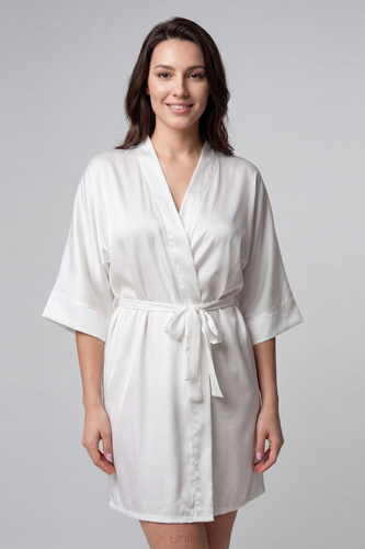Unikat Beja halat satin ecru ușor elegant confort zilnic
