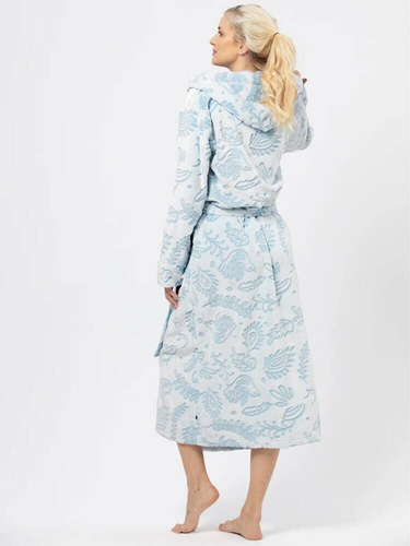 Halat de baie lung pentru femei LGL 535 cheie-albastru