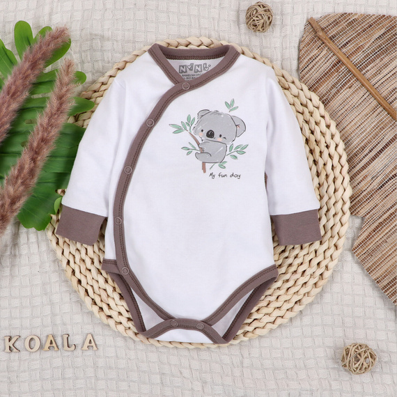 ABN-5202 Body tip petrecut Nini Sweet Koala alb 100% bumbac organic