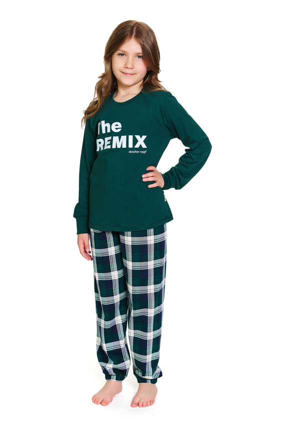 Doctor Nap 7342 – Pijamale unisex pentru copii „The Remix” | Colecție de familie, producție poloneză - bleumarin