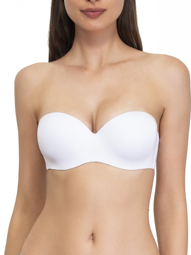 1580 Fantastic sutien push-up - bandeau, microfibra Sielei, alb