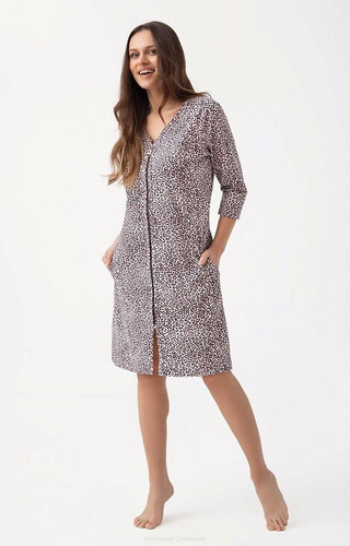 Halat de baie pentru dama 390 Luna - imprimeu leopard