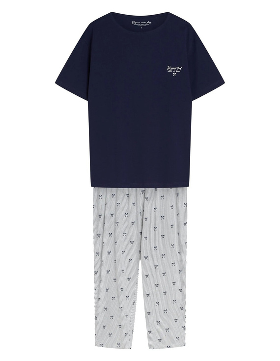 Henderson Gaela 45431 Pijamale damă 3/4 100% bumbac Steel Blue
